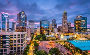 Charlotte, North Carolina, USA skyline.